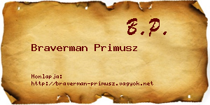 Braverman Primusz névjegykártya
